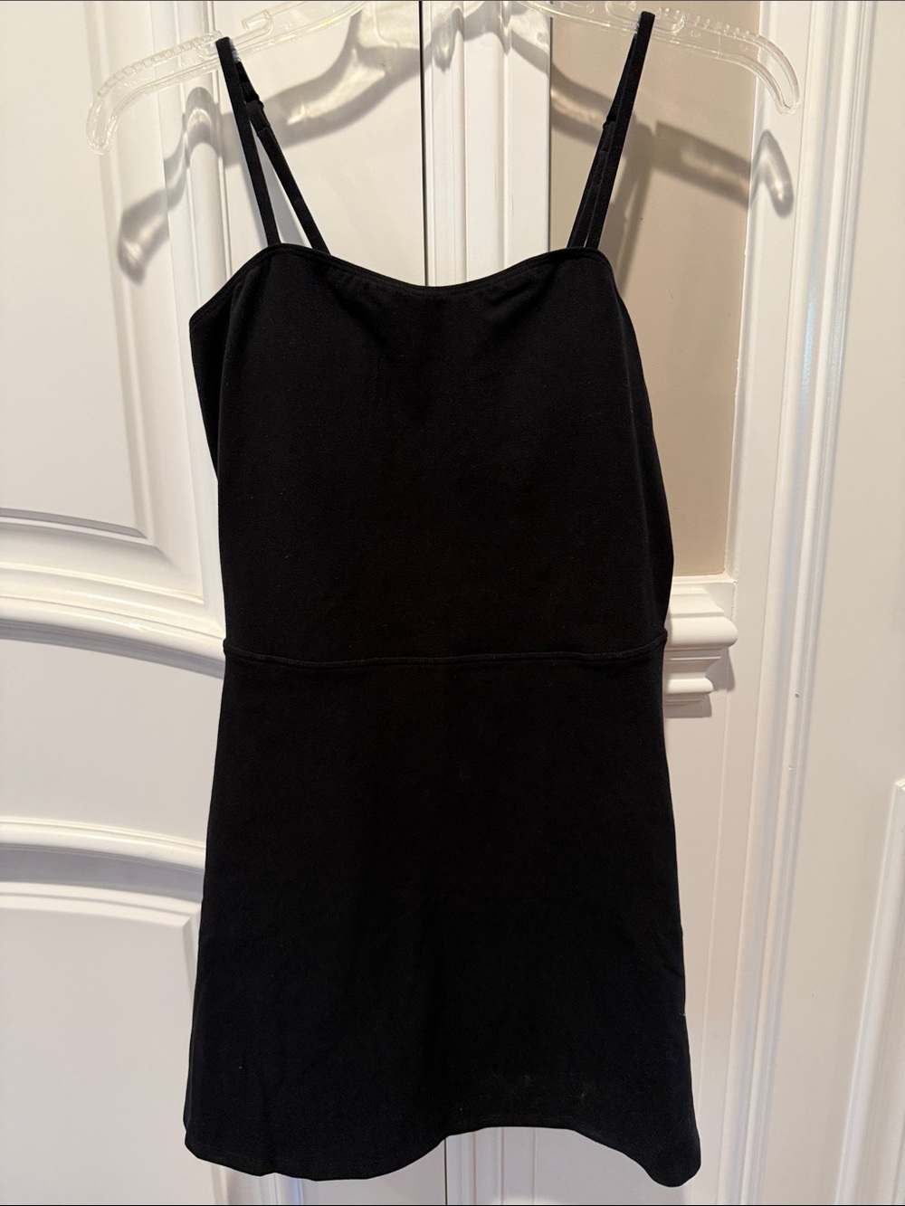 ALO Yoga Black Mini Slip Dress with Spaghetti Straps